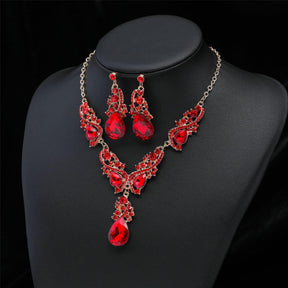 Conjunto de collar y pendientes de cristal de lujo