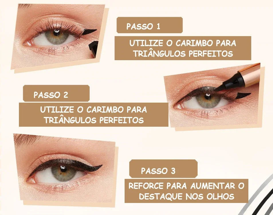 Delineador Preto com 2 Pontas - Secagem rápida