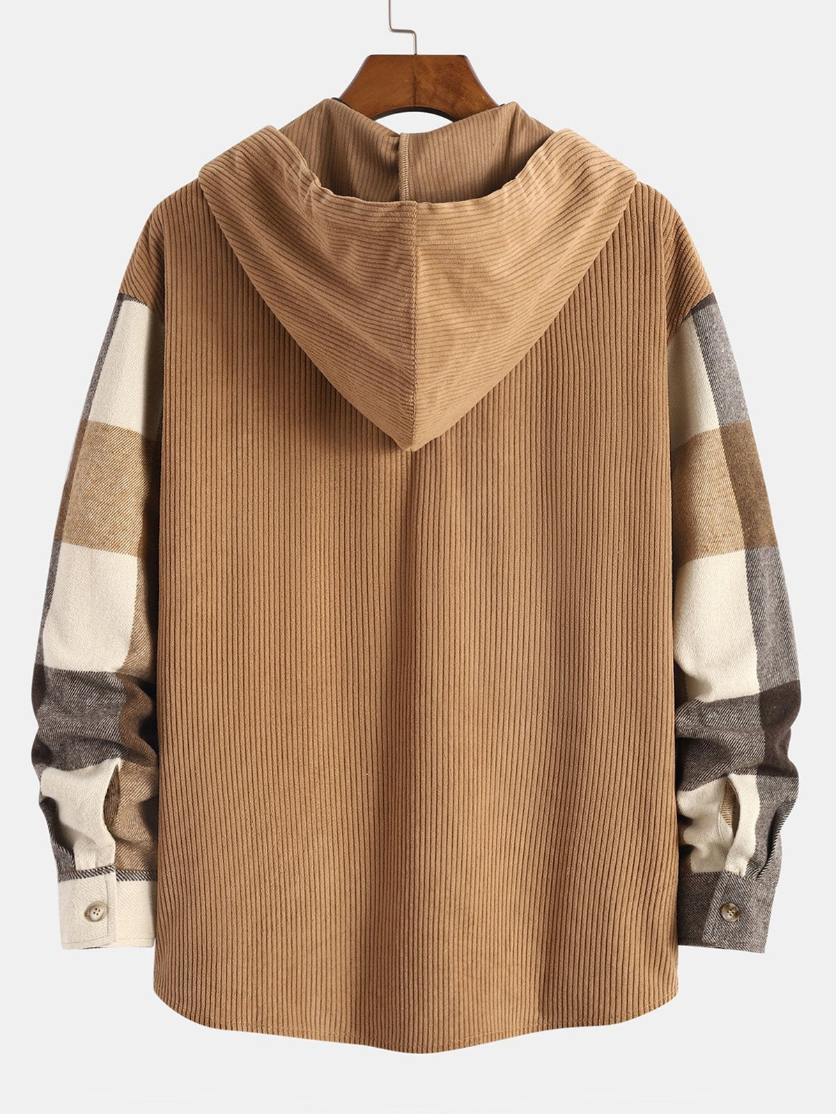 Relax™ | Men’s Flannel Plaid Corduroy Hooded Shirt