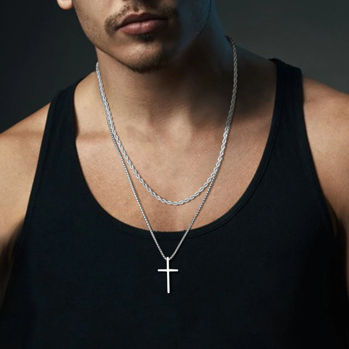 Kit 2 Colares com Crucifixo JC