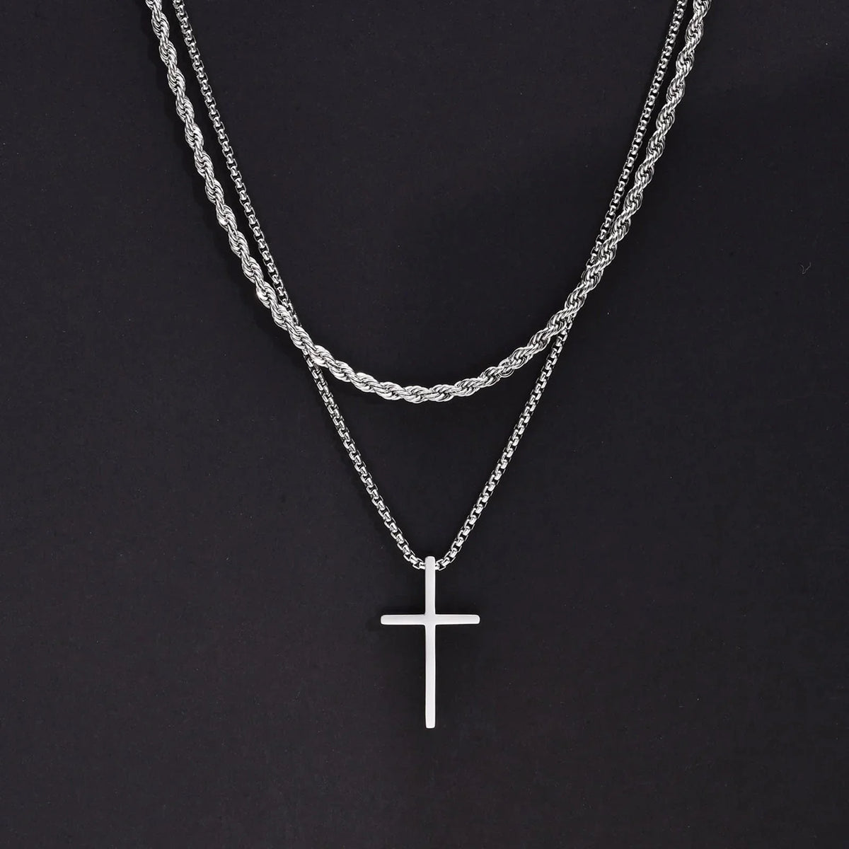 Kit 2 Colares com Crucifixo JC