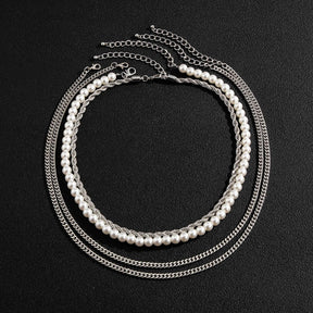 Pearl and Silver Necklace Kit - 4 Pieces