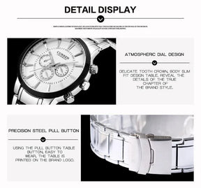 Reloj de cuarzo casual para hombre: tacto suave y aspecto encantador.