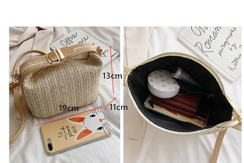 Tropically Straw Crossbody Bag