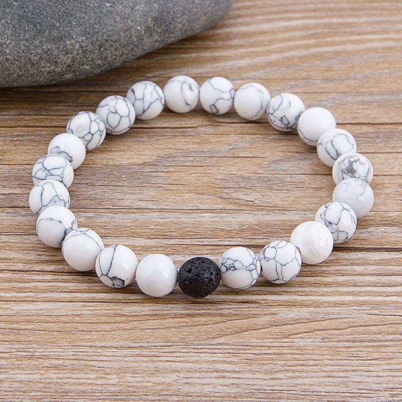 Pulsera de piedra de lava de lujo