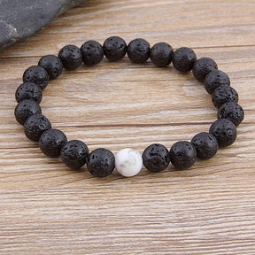 Pulsera de piedra de lava de lujo