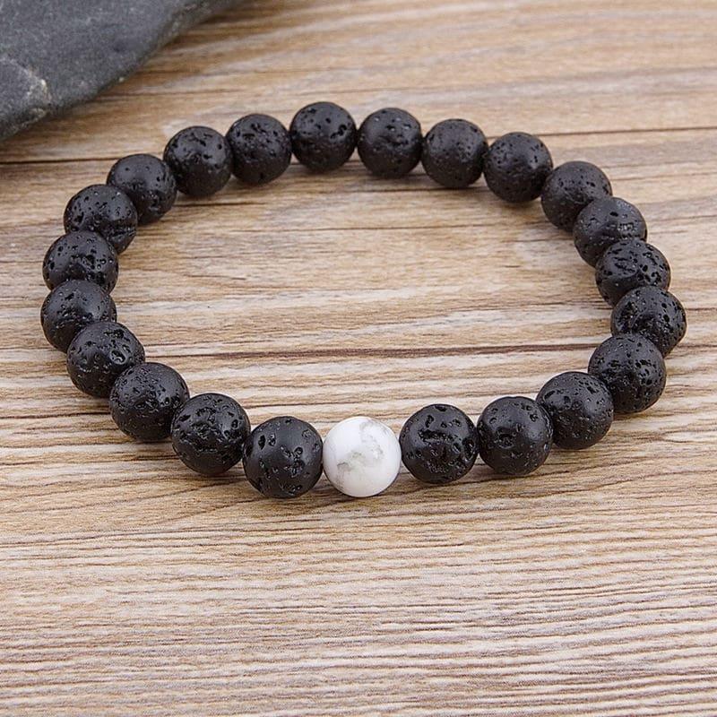 Pulsera de piedra de lava de lujo