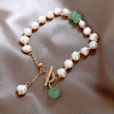 Pulsera de Perlas Crudas con Piedras Naturales