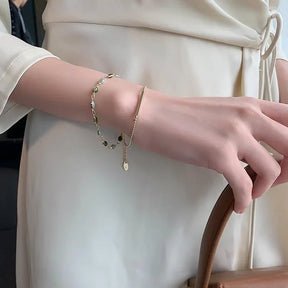 Pulseras de cristal bañadas en oro de 18 quilates