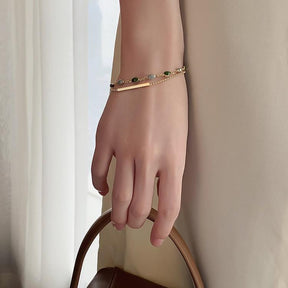 Pulseras de cristal bañadas en oro de 18 quilates