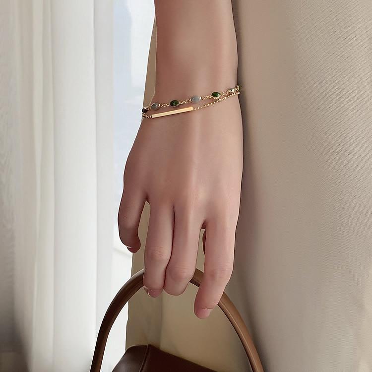 Pulseras de cristal bañadas en oro de 18 quilates