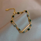 Pulseras de cristal bañadas en oro de 18 quilates