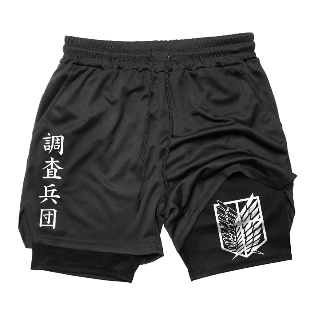 2-in-1 Compression Shorts - Sasageo Black - Sundian