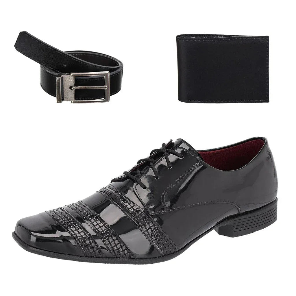 Kit Sapato Social Masculino + Cinto + Carteira Estilo e Conforto - Frete Grátis - Envio Imediato - Brinde